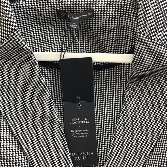 Adrianna Papell one button  long topper jacket tiny houndstooth size medium NWT - Picture 6 of 9